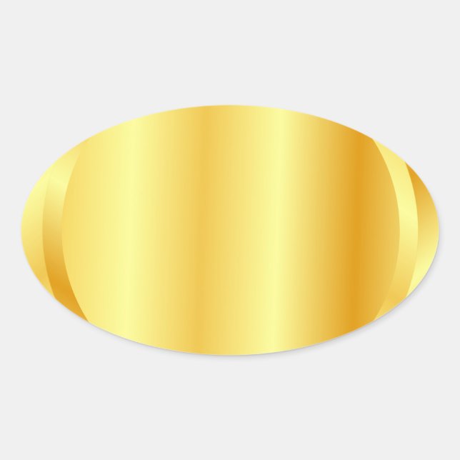 Pegatina Ovalada Plantilla en blanco de oro falso personalizada con (Anverso)