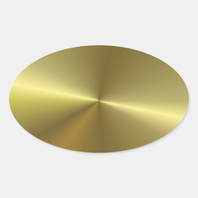 Pegatina Ovalada Plantilla en blanco elegante con aspecto metálico  (Anverso)