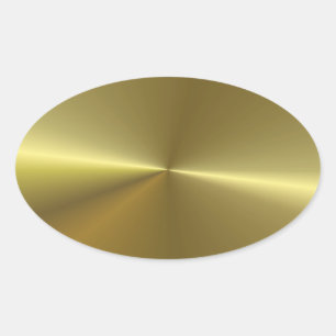 Pegatina Ovalada Plantilla en blanco elegante con aspecto metálico 