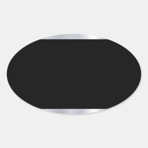 Pegatina Ovalada Plantilla en Blanco Personalizada Faux Plata Negro