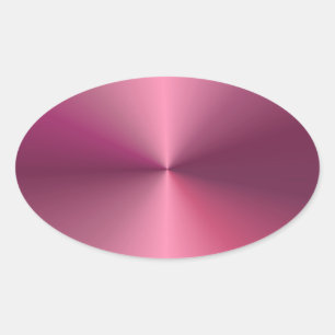 Pegatina Ovalada Plantilla rosa elegante en blanco con aspecto metá