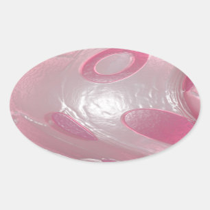 Pegatina Ovalada plástico rosado