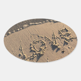 Pegatina Ovalada Playa