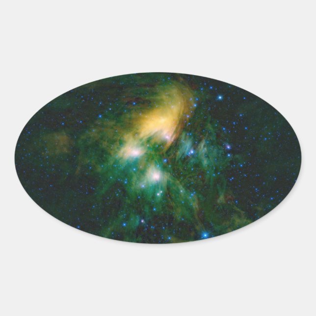 Pegatina Ovalada Pleiades de la NASA (Anverso)