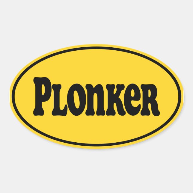 Pegatina Ovalada Plonker (Anverso)