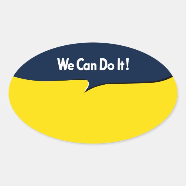 Pegatina Ovalada Podemos hacerlo en Rosie (Anverso)