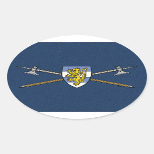 Pegatina Ovalada Polémicas medievales y Escudo