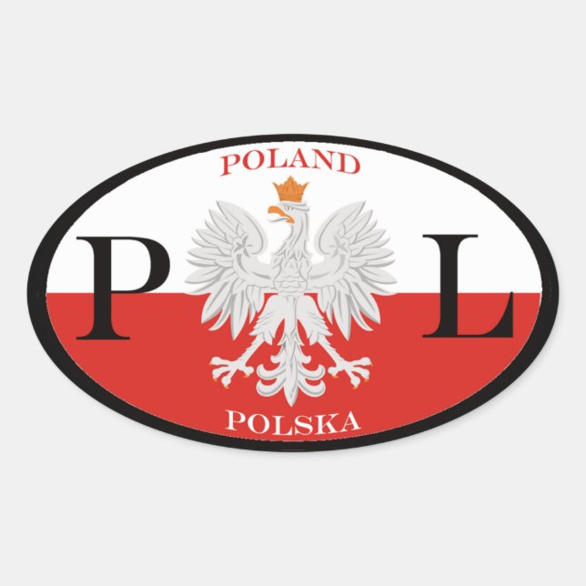 Pegatina Ovalada Polonia Polska PL (Anverso)