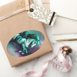 Pegatina Ovalada Pony Espiritual Cute 3D 24