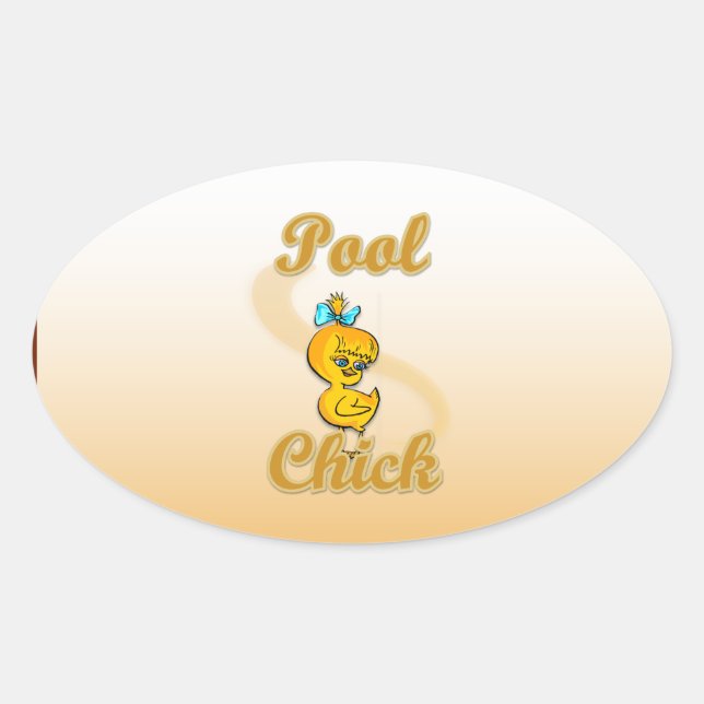 Pegatina Ovalada Pool Chick (Anverso)
