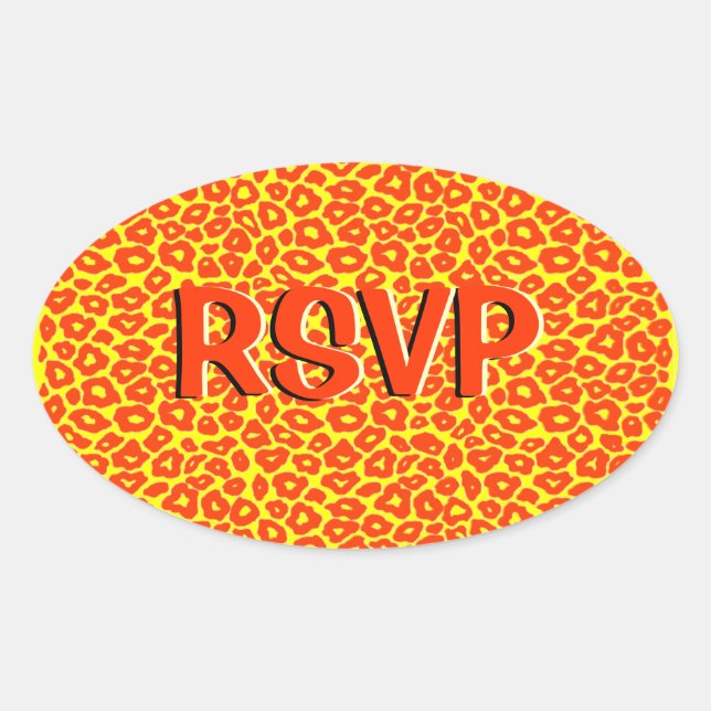 Pegatina Ovalada Pop Leopard (Anverso)