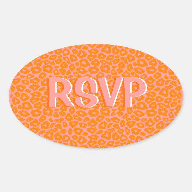 Pegatina Ovalada Pop Leopard (Anverso)