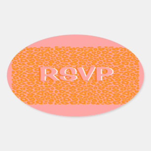 Pegatina Ovalada Pop Leopard