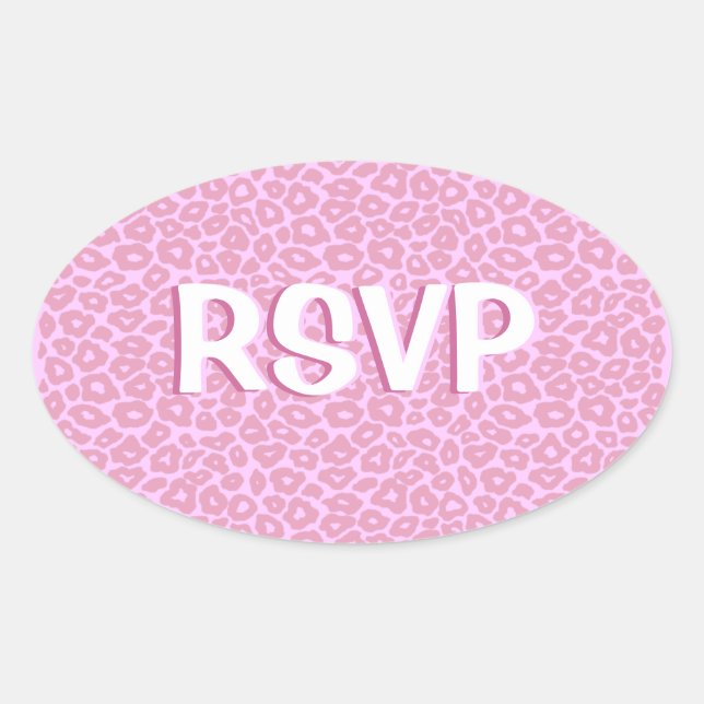 Pegatina Ovalada Pop Leopard (Anverso)