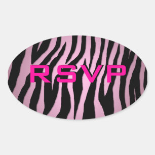 Pegatina Ovalada Pop Zebra