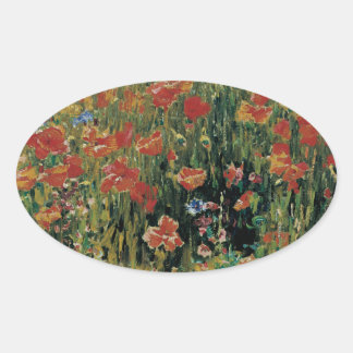 Pegatina Ovalada Poppies