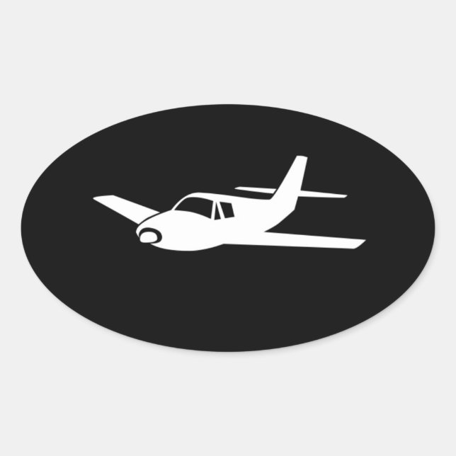 Pegatina Ovalada Por amor a los stickers de aviones voladores (Anverso)