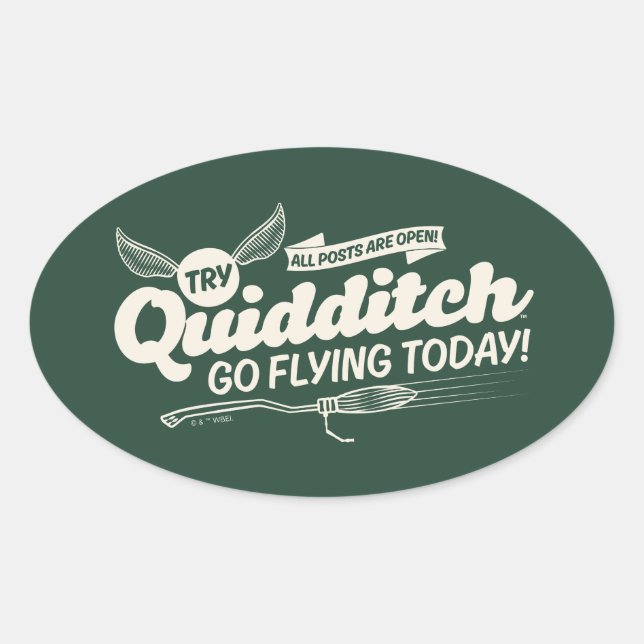 Pegatina Ovalada POSTER de contratación de QUIDDITCH™ (Anverso)