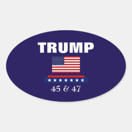 PEGATINA OVALADA PRESIDENTE TRUMP