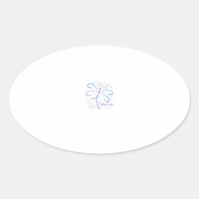 Pegatina Ovalada Prevención del suicidio Awareness Dragonfly (Anverso)