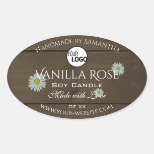 Pegatina Ovalada Producto de grano de madera Etiquetas de envasado