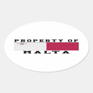 Pegatina Ovalada Propiedad de Malta