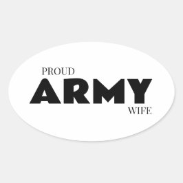 Pegatina Ovalada Proud army wife