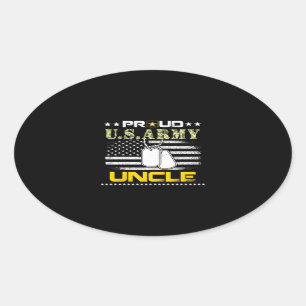 Pegatina Ovalada Proud U.S. Army Uncle Shirt Military Pride Long