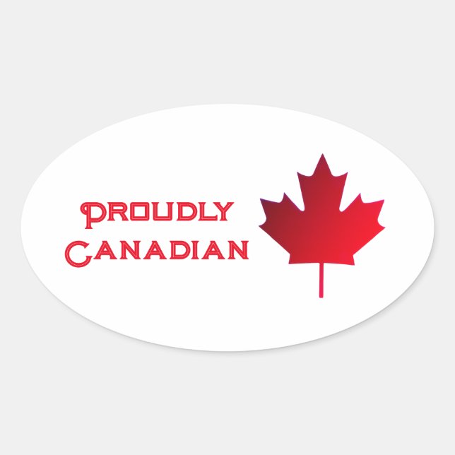 Pegatina Ovalada Proudly Canadian Patch (Anverso)