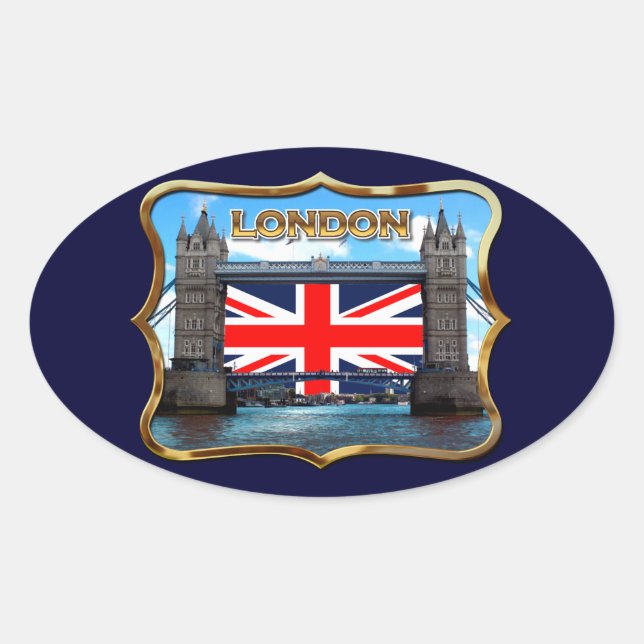 Pegatina Ovalada Puente de torre (Anverso)