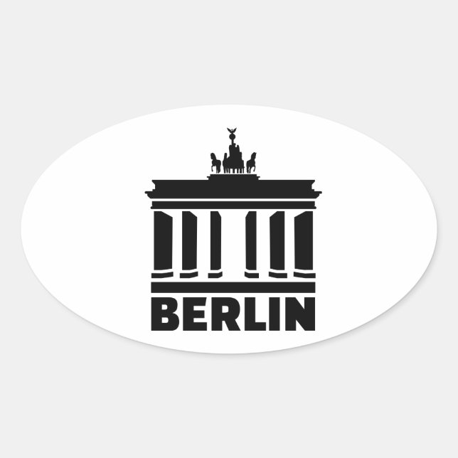 Pegatina Ovalada Puerta de Berlín Brandeburgo (Anverso)