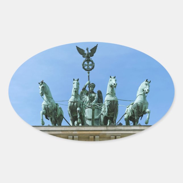 Pegatina Ovalada Puerta de Brandeburgo Berlín (Anverso)