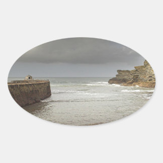 Pegatina Ovalada Puerto de Portreath