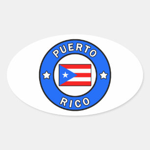 Pegatina Ovalada Puerto Rico