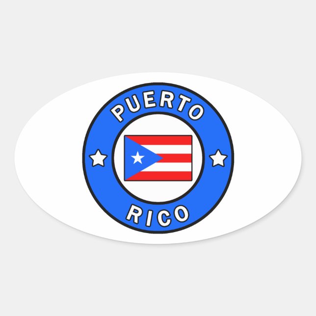 Pegatina Ovalada Puerto Rico (Anverso)