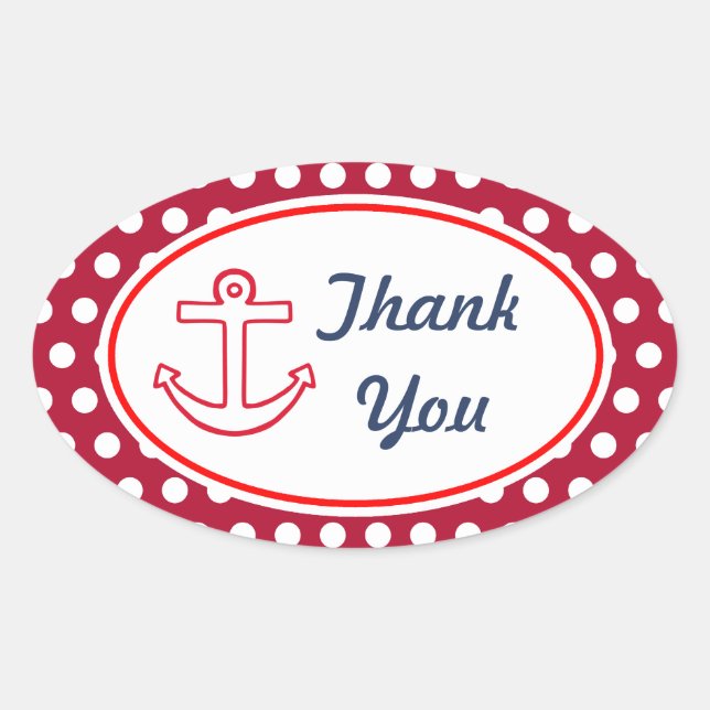 Pegatina Ovalada Puntos de anclaje Gracias Pegatinas (Anverso)