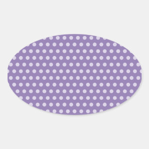 Pegatina Ovalada Puntos de Polka de Lavender
