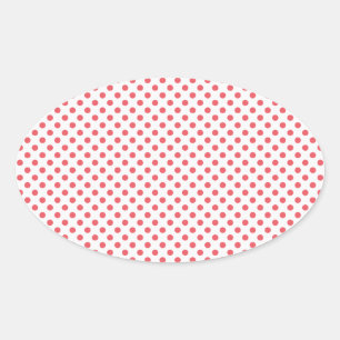 Pegatina Ovalada Puntos de polka rosa coral por Shirley Taylor