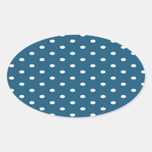 Pegatina Ovalada Puntos de polka verde azulados