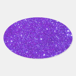 Pegatina Ovalada Purple Sparkle Purpurina Diseño personalizado prop