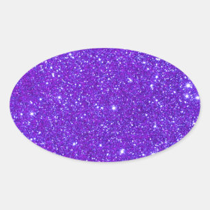 Pegatina Ovalada Purple Sparkle Purpurina Diseño personalizado prop