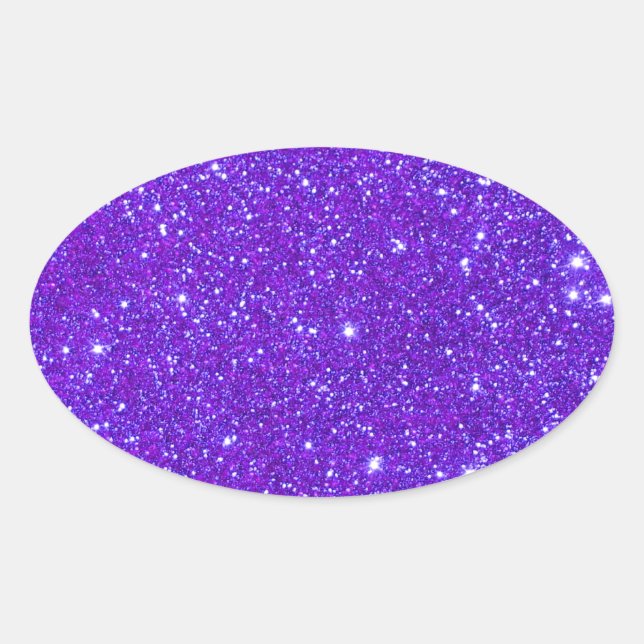 Pegatina Ovalada Purple Sparkle Purpurina Diseño personalizado prop (Anverso)