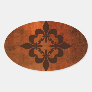Pegatina Ovalada Quatre Fleur de Lis