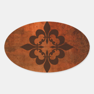 Pegatina Ovalada Quatre Fleur de Lis