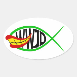 Pegatina Ovalada ¿Qué Haría El Bromista?