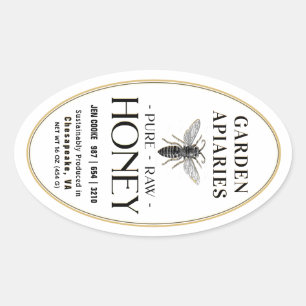 Pegatina Ovalada Queenline 16 y 32oz Abeja Reina de miel