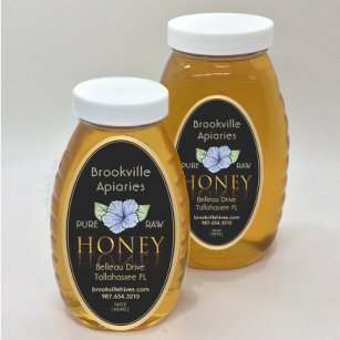 Pegatina Ovalada Queenline 16 y 32oz Honey Black Gold con Flor