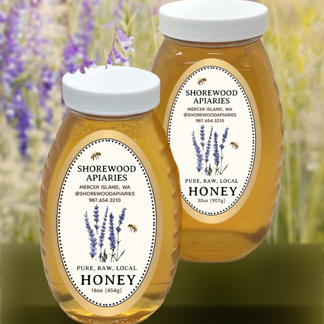Pegatina Ovalada Queenline Oval Honey Gold Border Bebidas Lavanda (Subido por el creador)