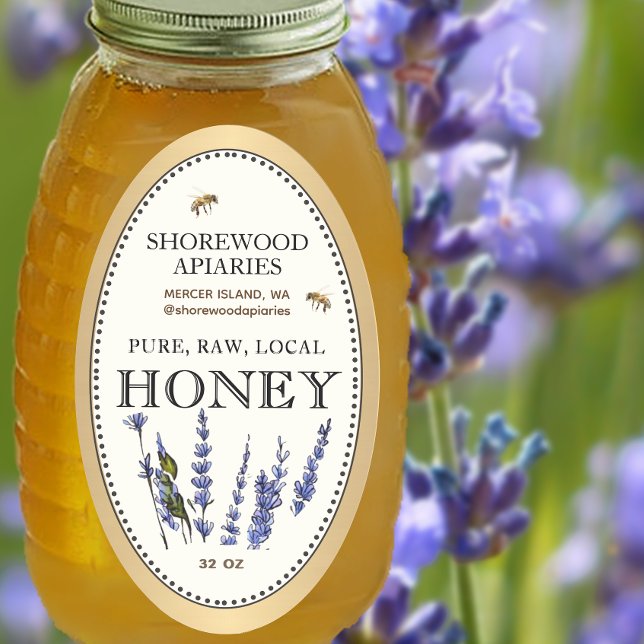 Pegatina Ovalada Queenline Oval Honey Gold Border Bebidas Lavanda (Subido por el creador)