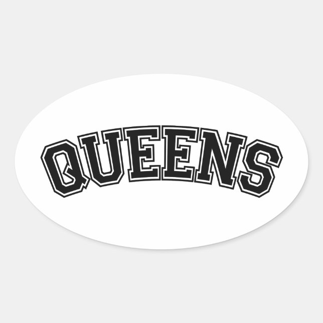 PEGATINA OVALADA QUEENS, NYC (Anverso)